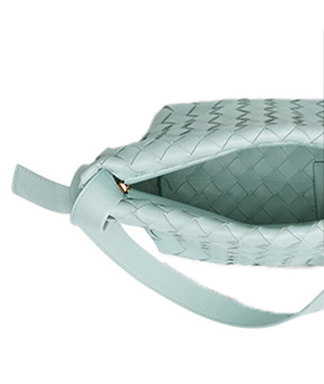 BOTTEGA VENETA Голубая кожаная сумка через плечо, фото 3