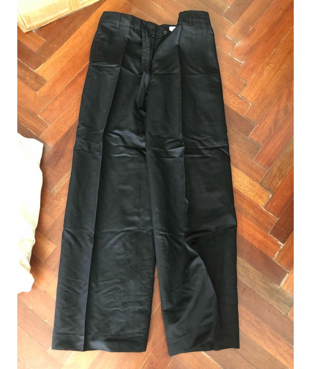 YVES SAINT LAURENT VINTAGE Черные хлопковые брюки широкие, фото 6