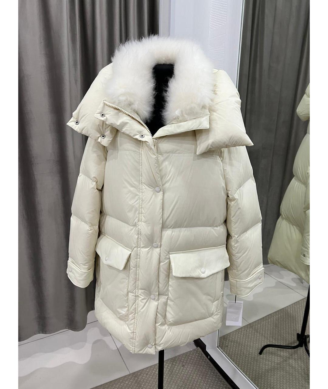 YVES SALOMON Белый полиэстеровый пуховик, фото 2
