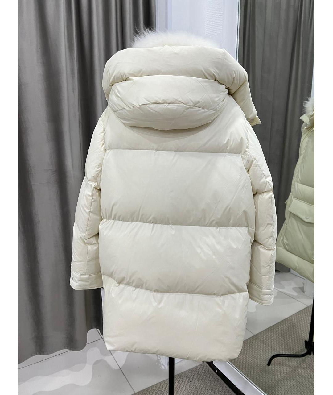 YVES SALOMON Белый полиэстеровый пуховик, фото 3