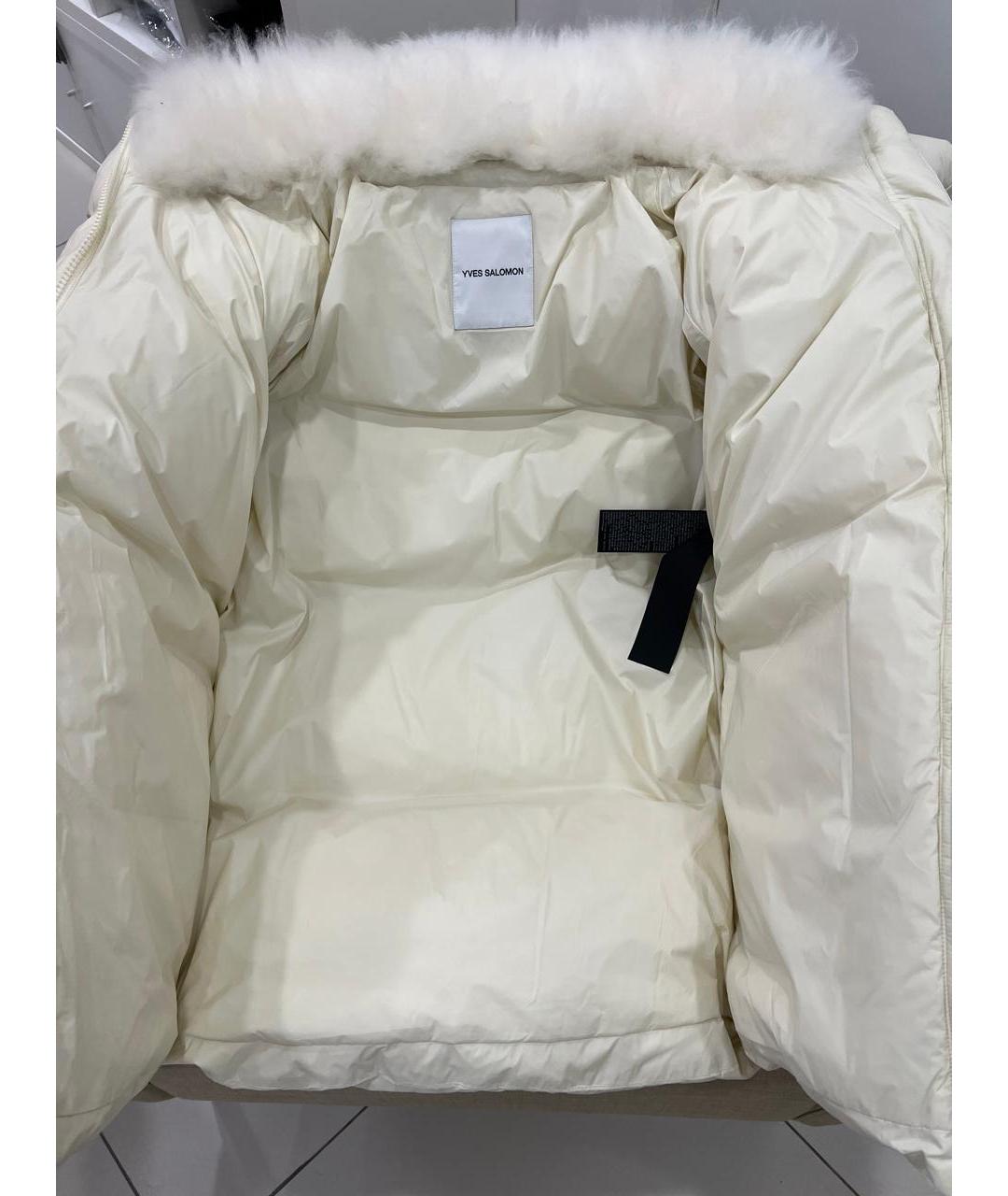 YVES SALOMON Белый полиэстеровый пуховик, фото 5