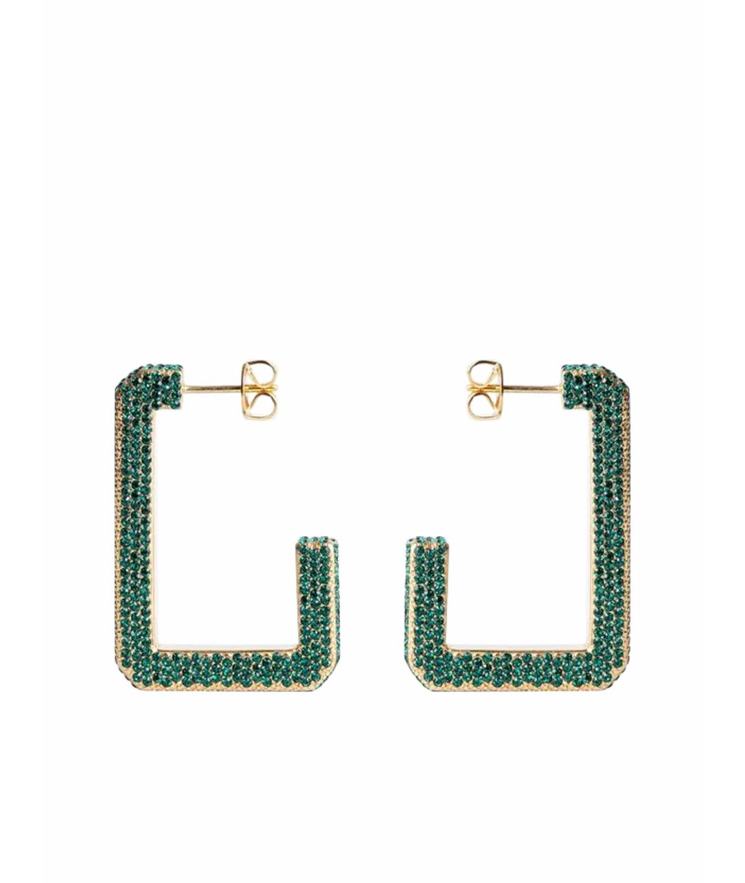 ZADIG & VOLTAIRE Зеленые латунные серьги, фото 1