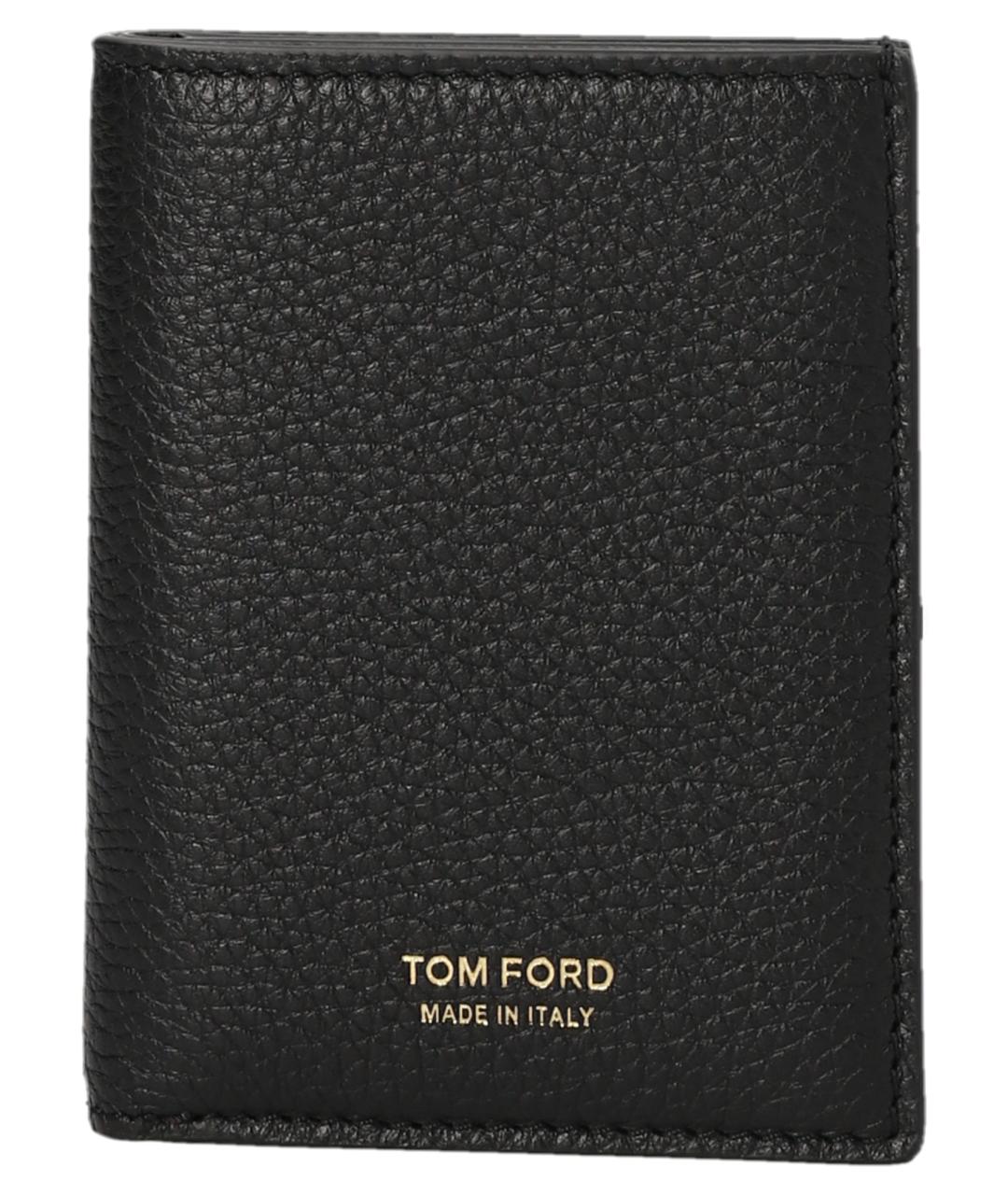 TOM FORD Черный кожаный кошелек, фото 1