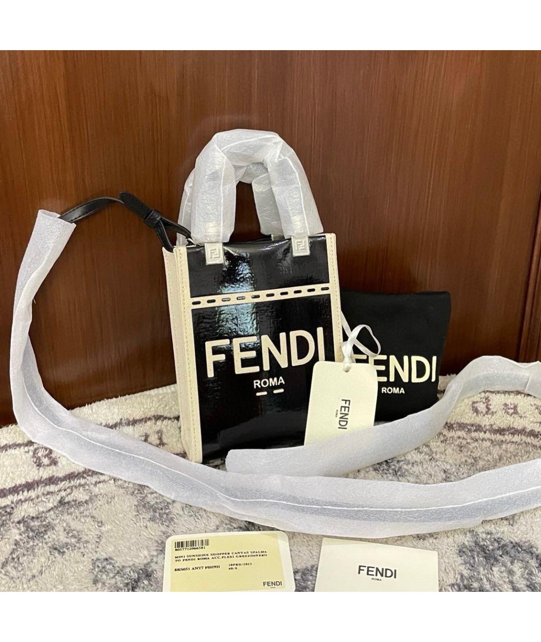 FENDI Черная кожаная сумка через плечо, фото 2