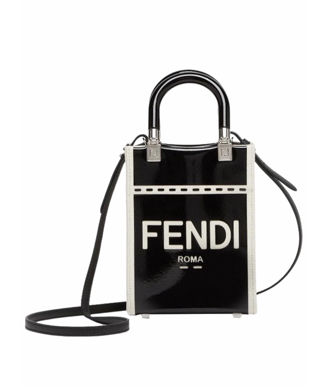 FENDI Черная кожаная сумка через плечо, фото 1