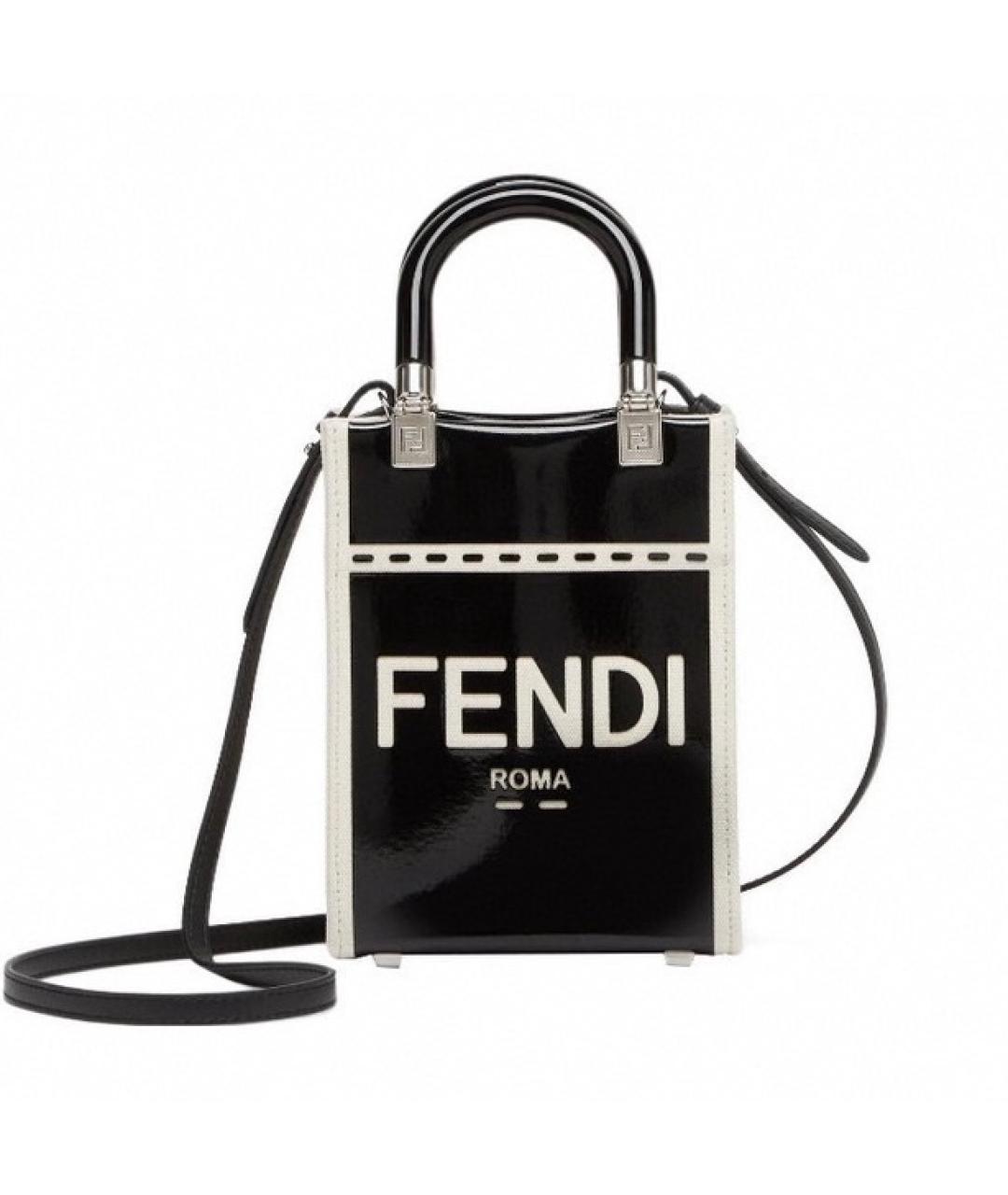 FENDI Черная кожаная сумка через плечо, фото 8