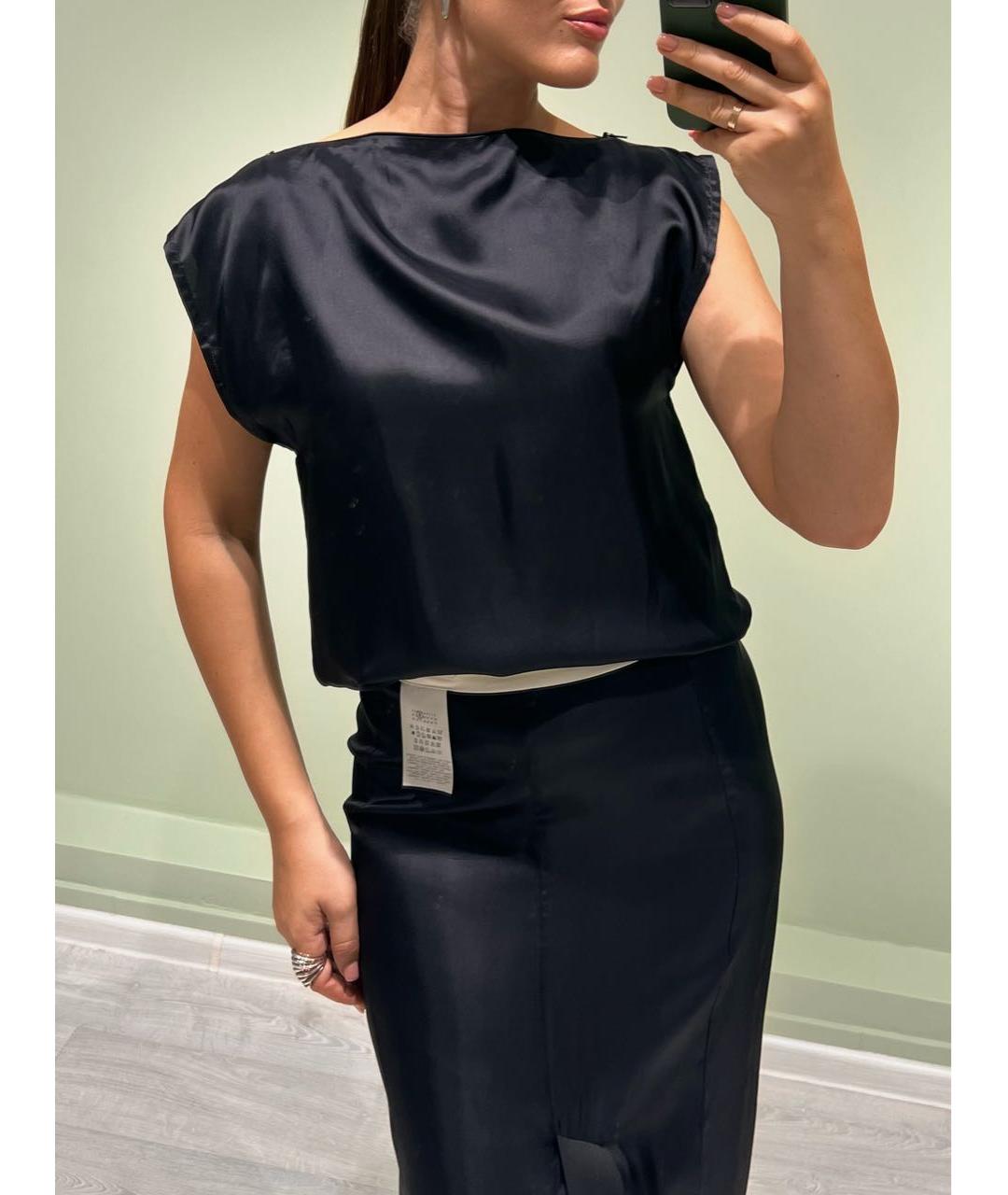 MM6 MAISON MARGIELA Черная полиэстеровая блузы, фото 5