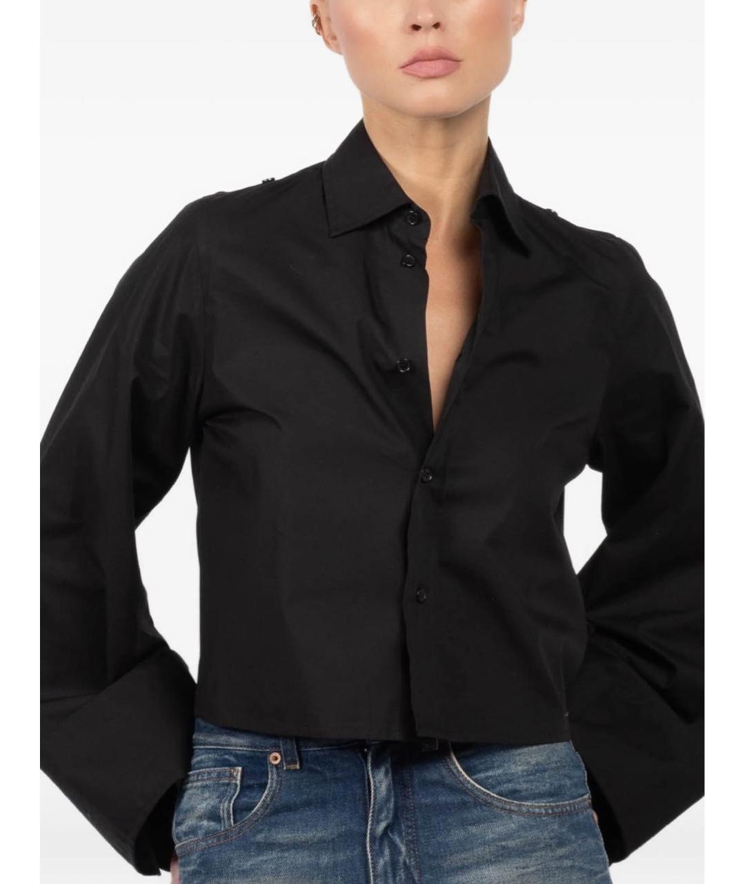 MM6 MAISON MARGIELA Черная хлопковая рубашка, фото 7