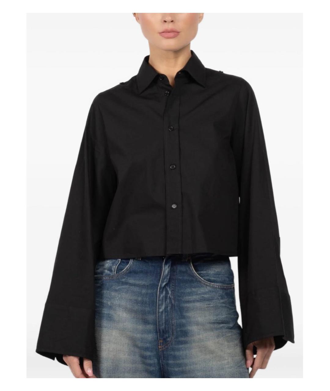 MM6 MAISON MARGIELA Черная хлопковая рубашка, фото 4