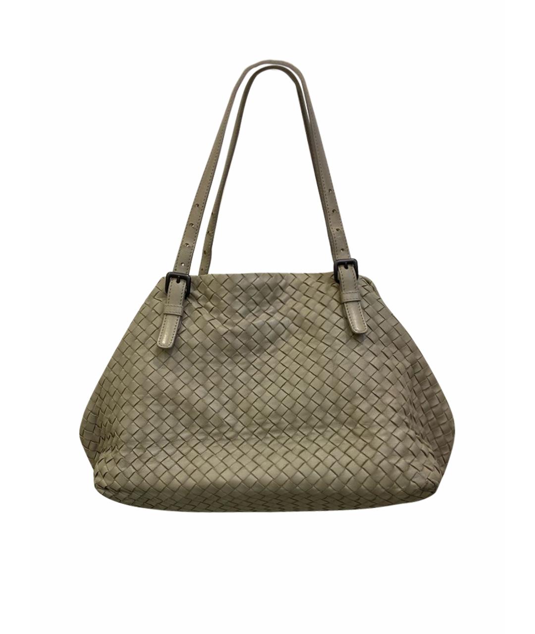 BOTTEGA VENETA Серая кожаная сумка тоут, фото 1