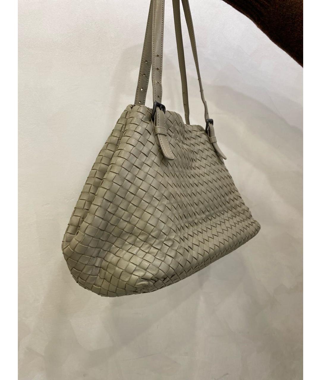 BOTTEGA VENETA Серая кожаная сумка тоут, фото 2