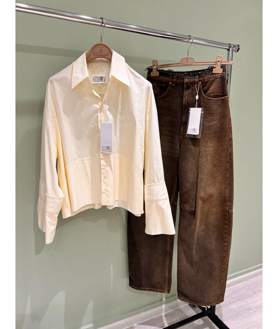 MM6 MAISON MARGIELA Бежевая хлопковая рубашка, фото 6
