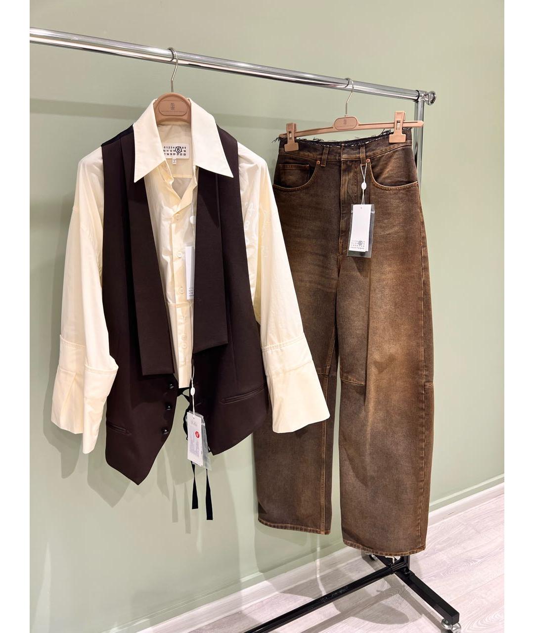 MM6 MAISON MARGIELA Бежевая хлопковая рубашка, фото 5