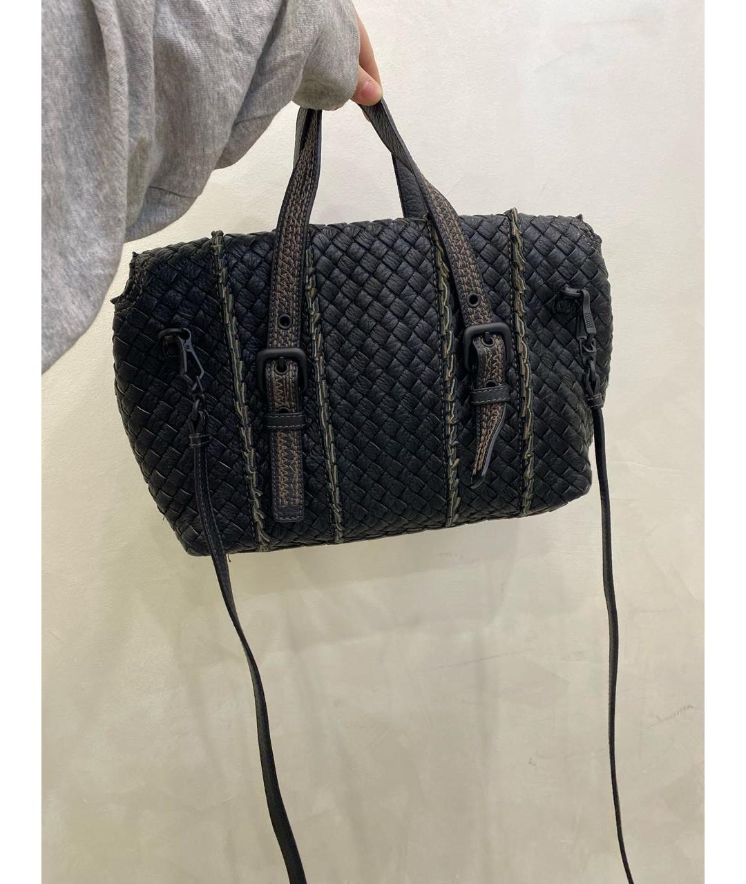 BOTTEGA VENETA Черная кожаная сумка через плечо, фото 3