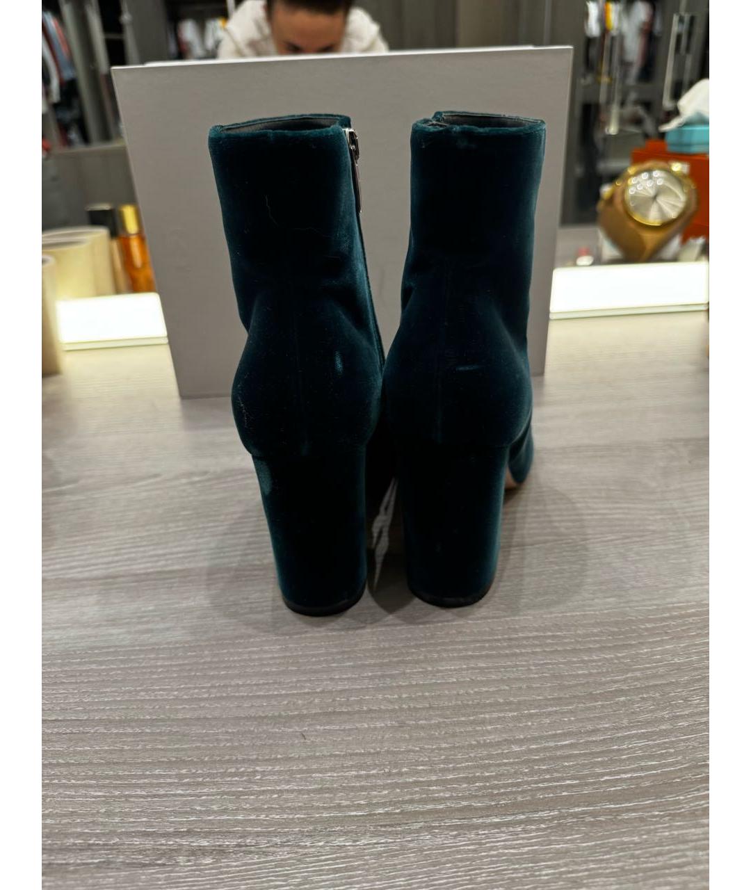 GIANVITO ROSSI Зеленые бархатные ботильоны, фото 4