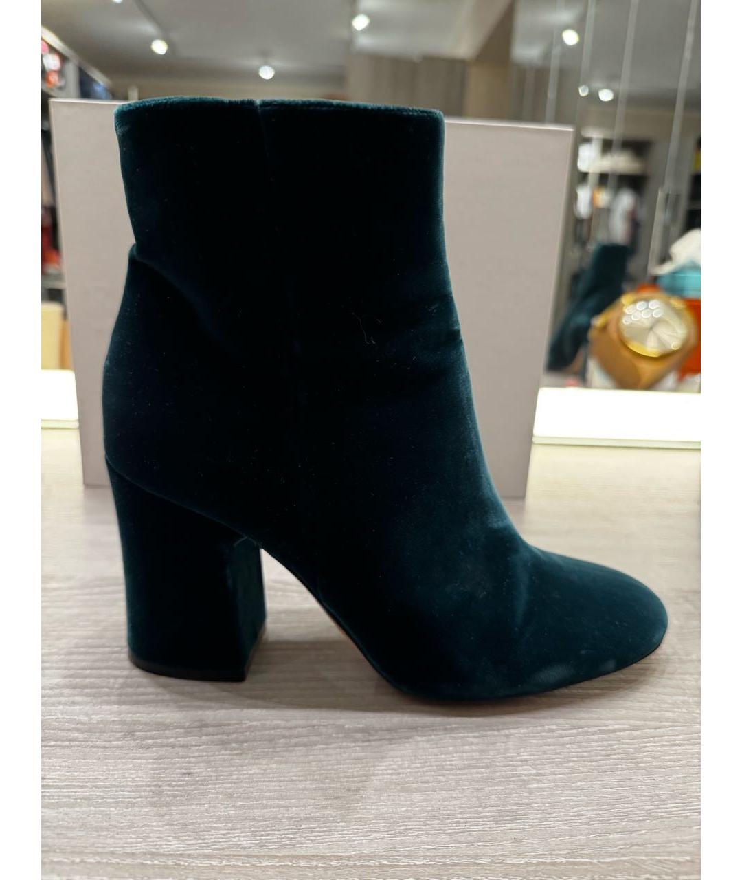 GIANVITO ROSSI Зеленые бархатные ботильоны, фото 5