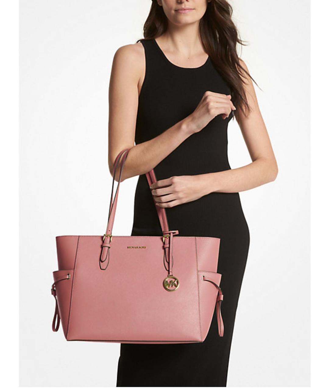 MICHAEL KORS Розовая кожаная сумка тоут, фото 2