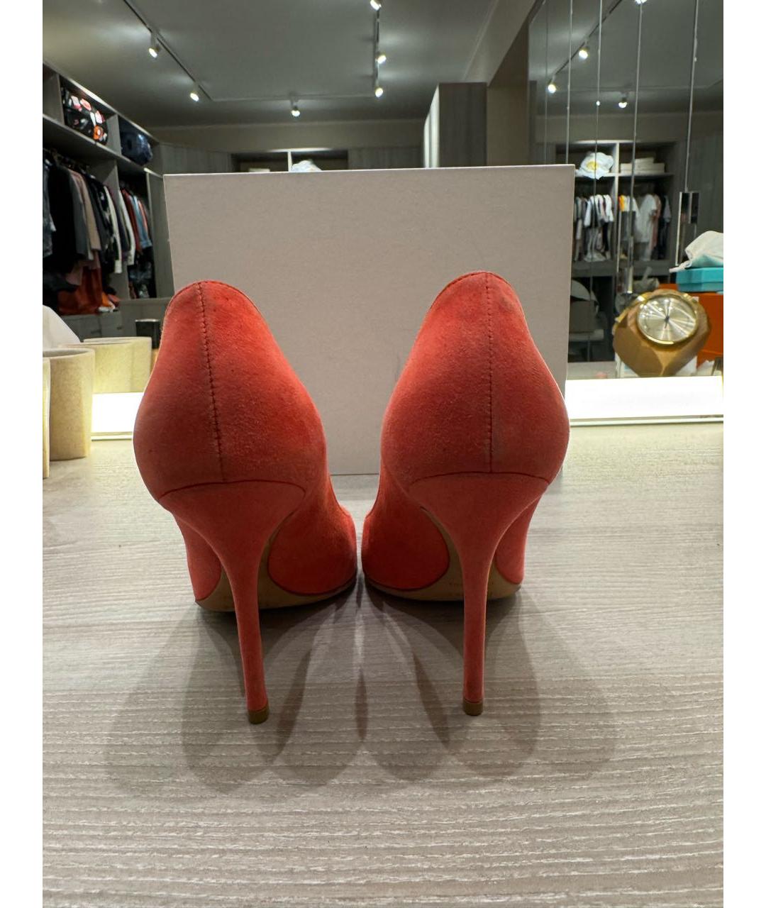 CHRISTIAN DIOR Коралловые замшевые туфли, фото 4