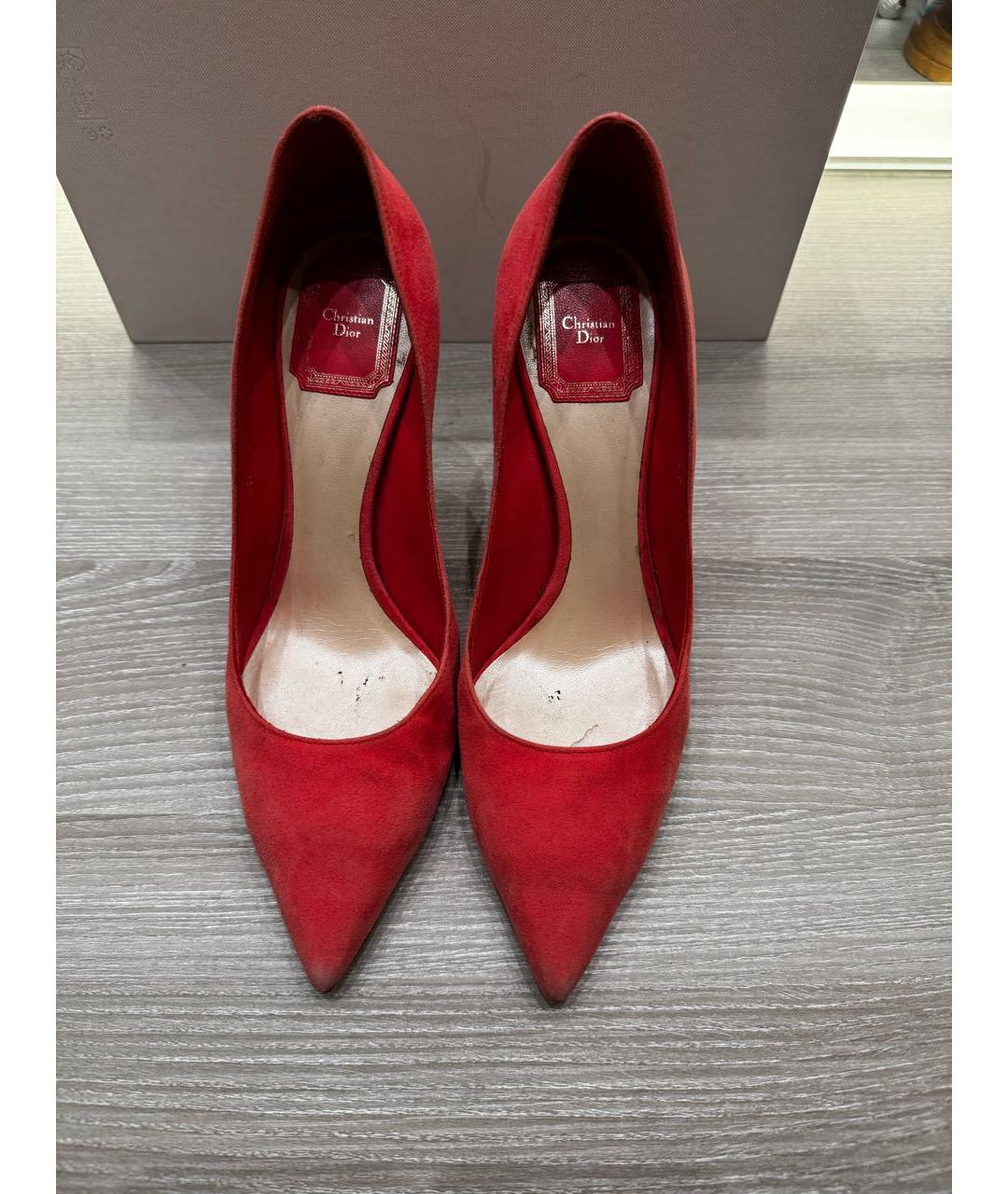 CHRISTIAN DIOR Коралловые замшевые туфли, фото 2