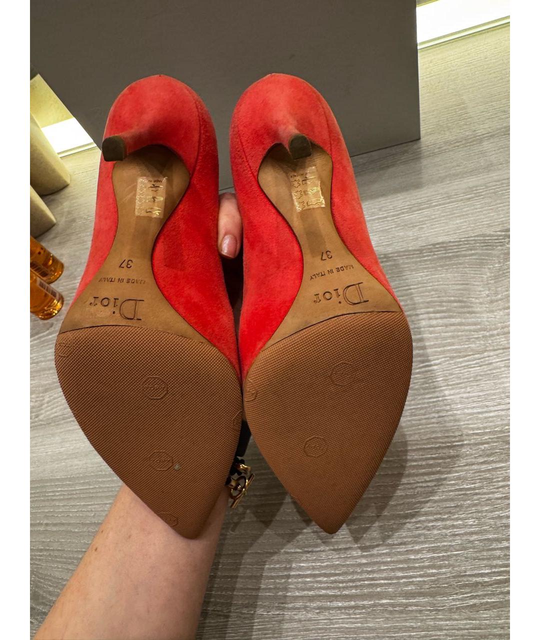 CHRISTIAN DIOR Коралловые замшевые туфли, фото 6