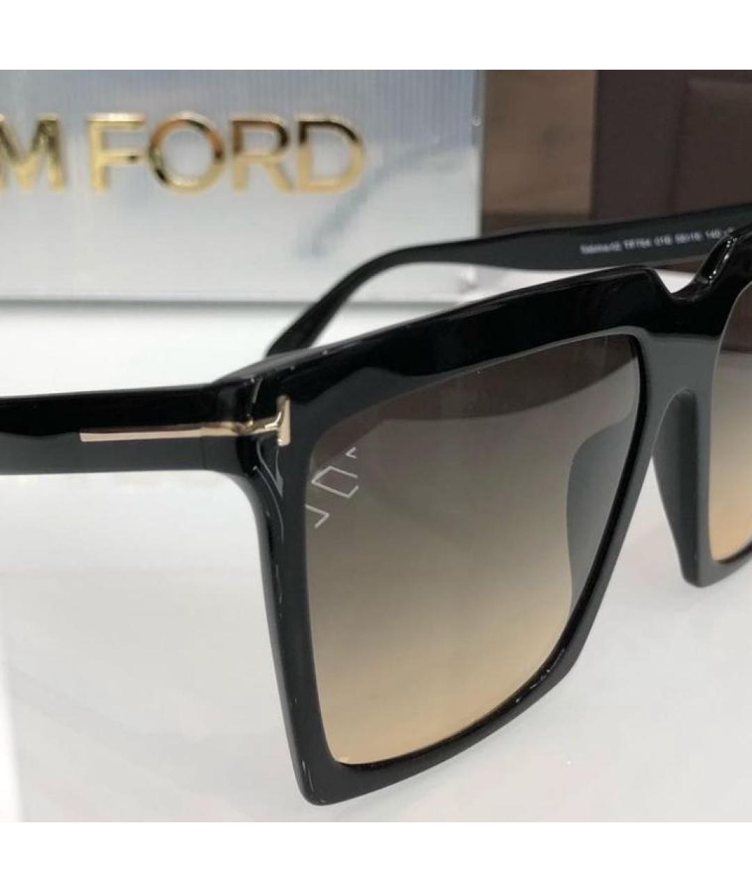 TOM FORD Черные пластиковые солнцезащитные очки, фото 2