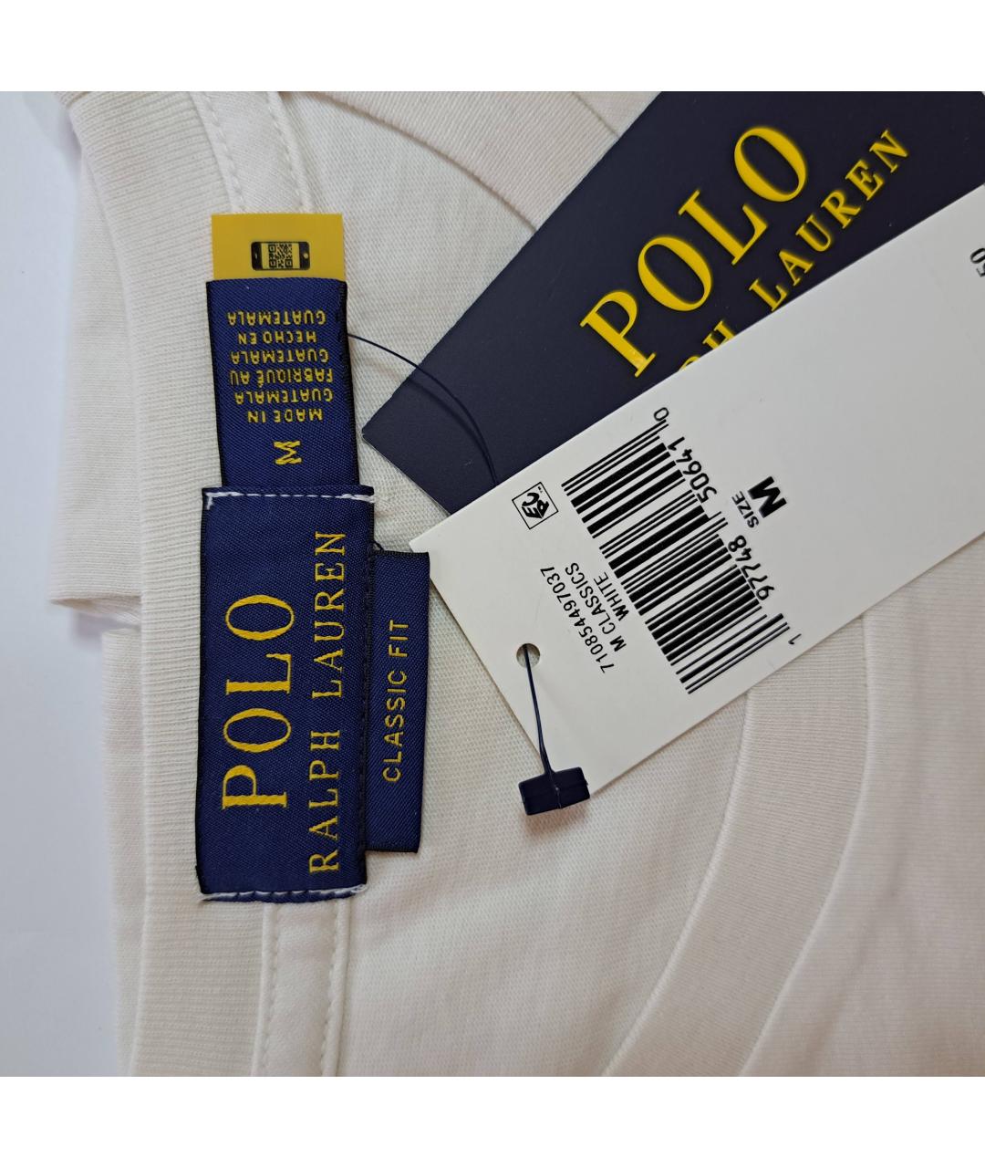 POLO RALPH LAUREN Белая хлопковая футболка, фото 3