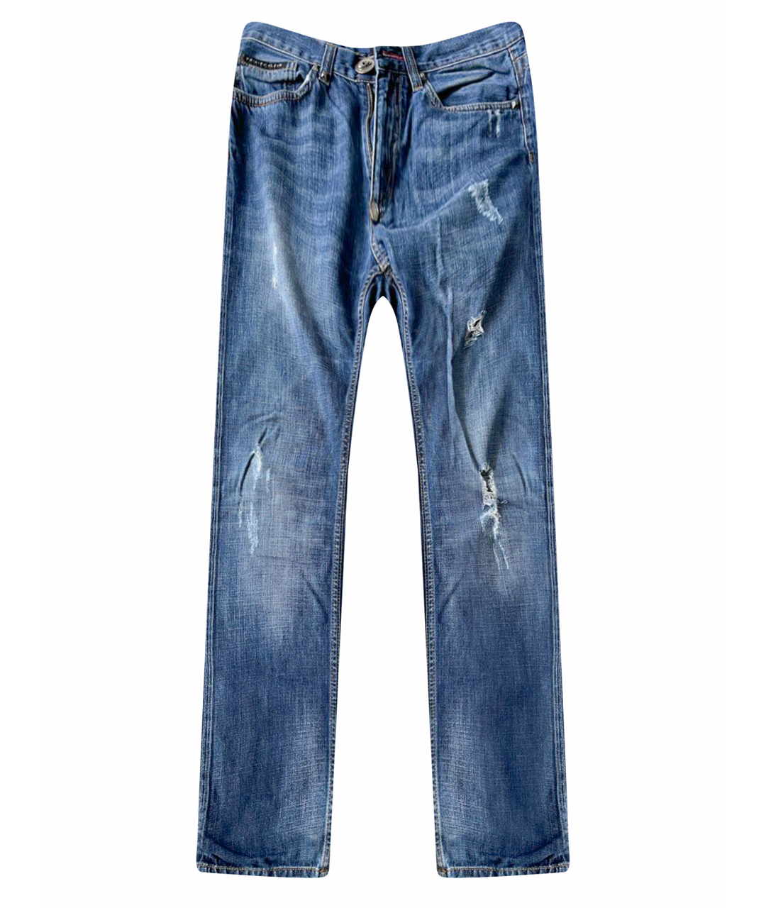 PHILIPP PLEIN Синие прямые джинсы, фото 1