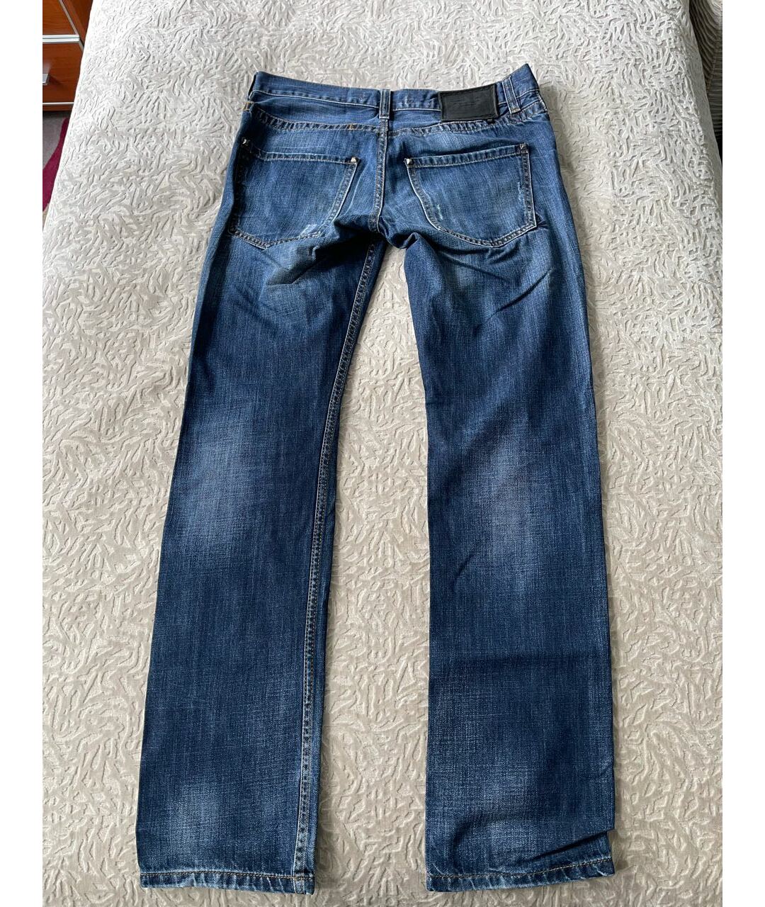 PHILIPP PLEIN Синие прямые джинсы, фото 2