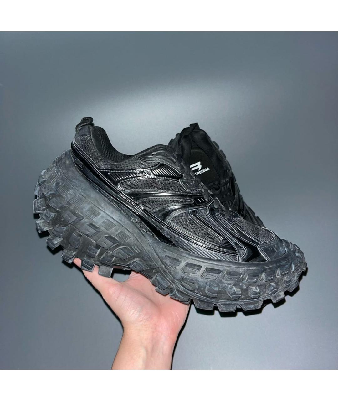 BALENCIAGA Черные синтетические низкие кроссовки / кеды, фото 3