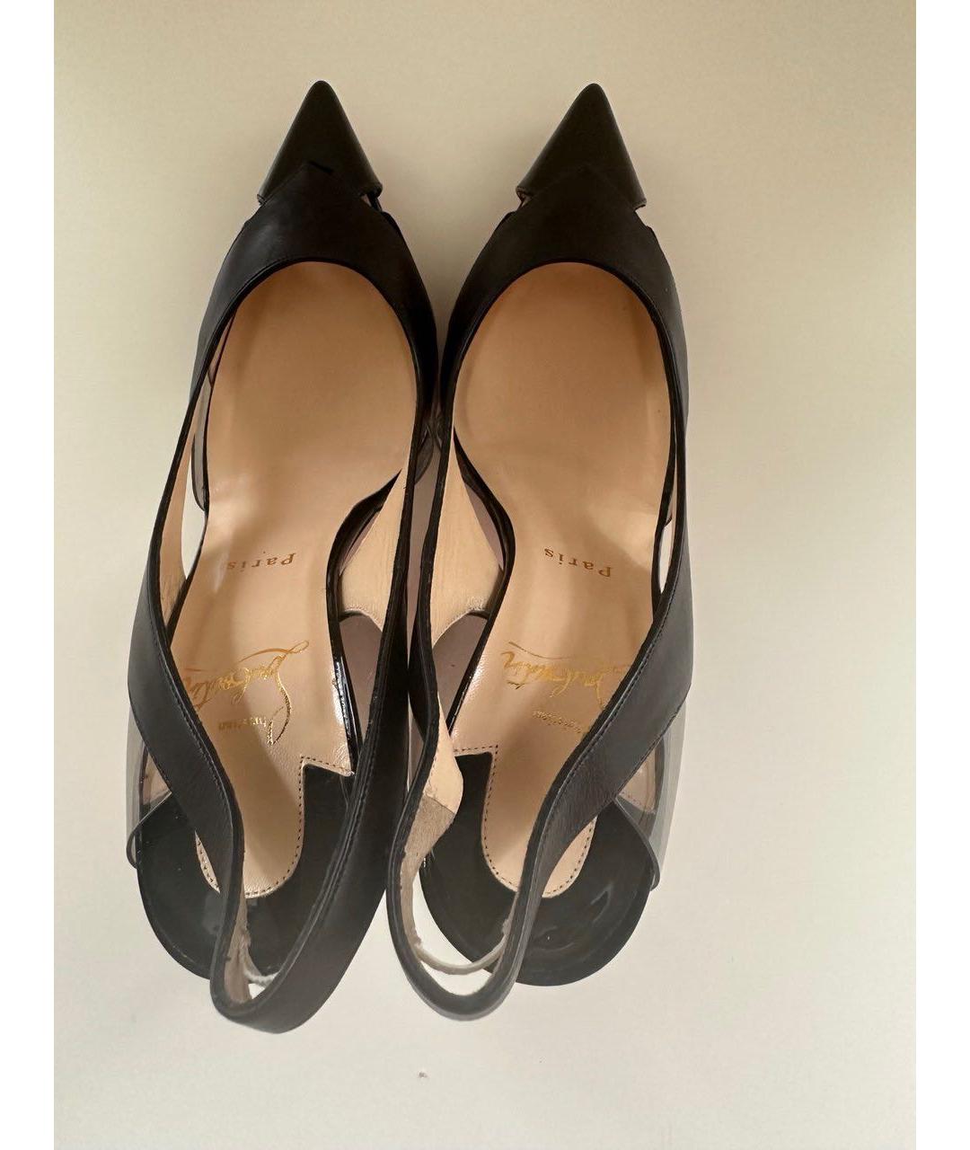 CHRISTIAN LOUBOUTIN Черные кожаные туфли, фото 3