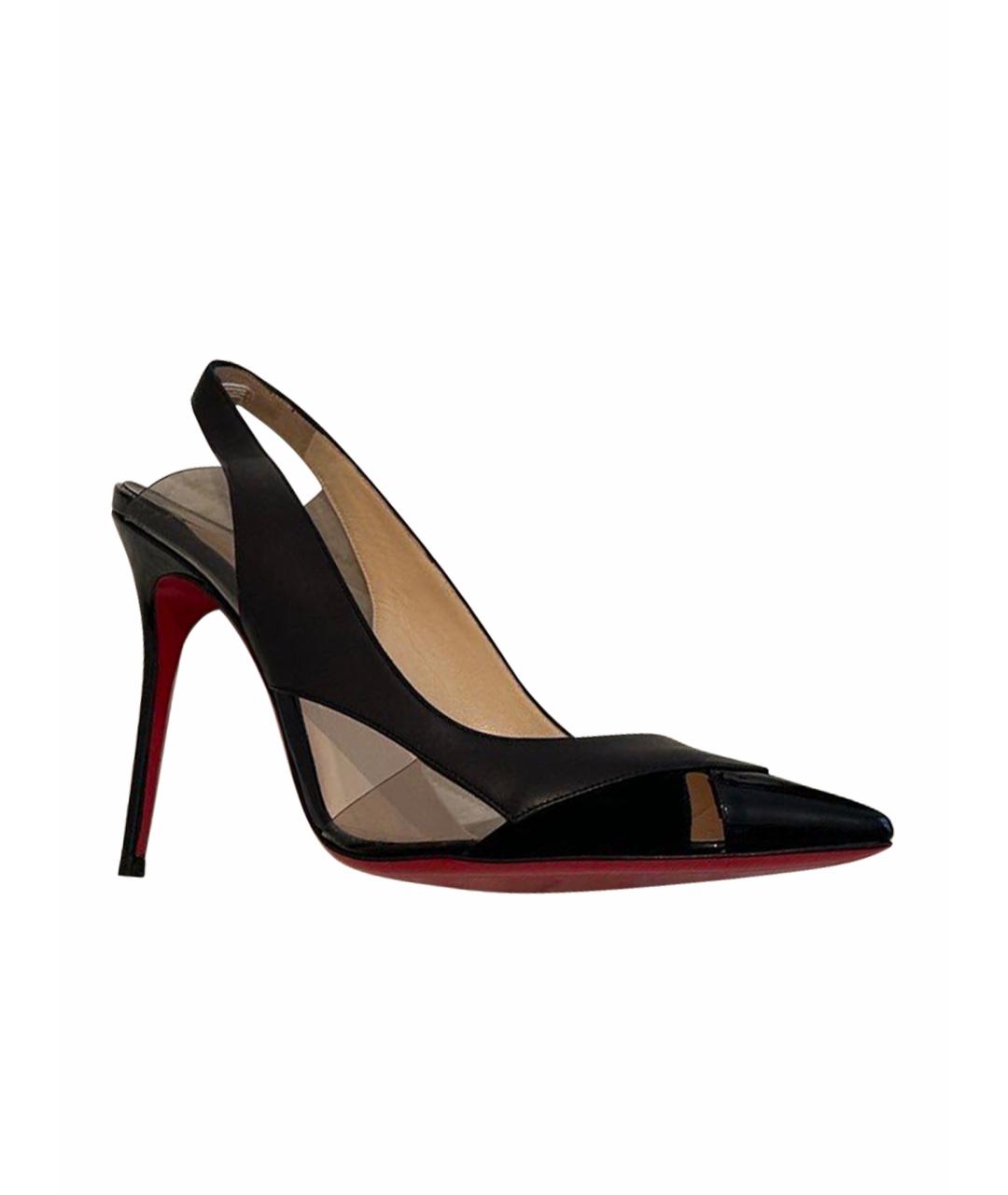 CHRISTIAN LOUBOUTIN Черные кожаные туфли, фото 1