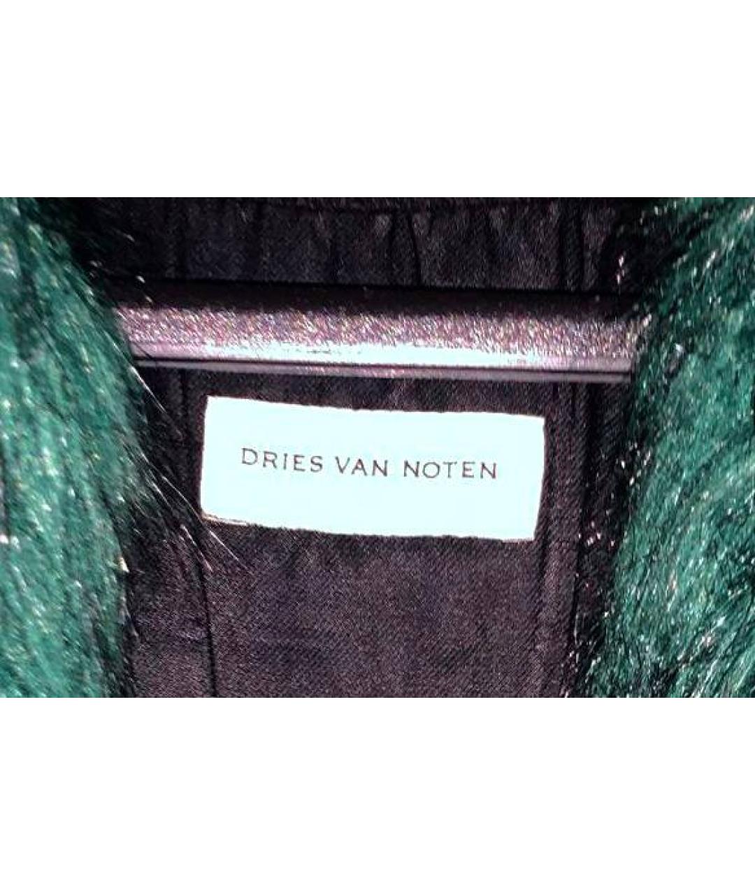 DRIES VAN NOTEN Зеленая меховая шуба, фото 4