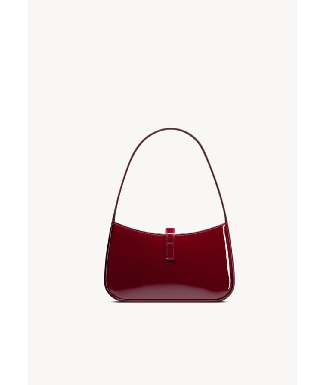 SAINT LAURENT Красная сумка с короткими ручками из лакированной кожи, фото 4