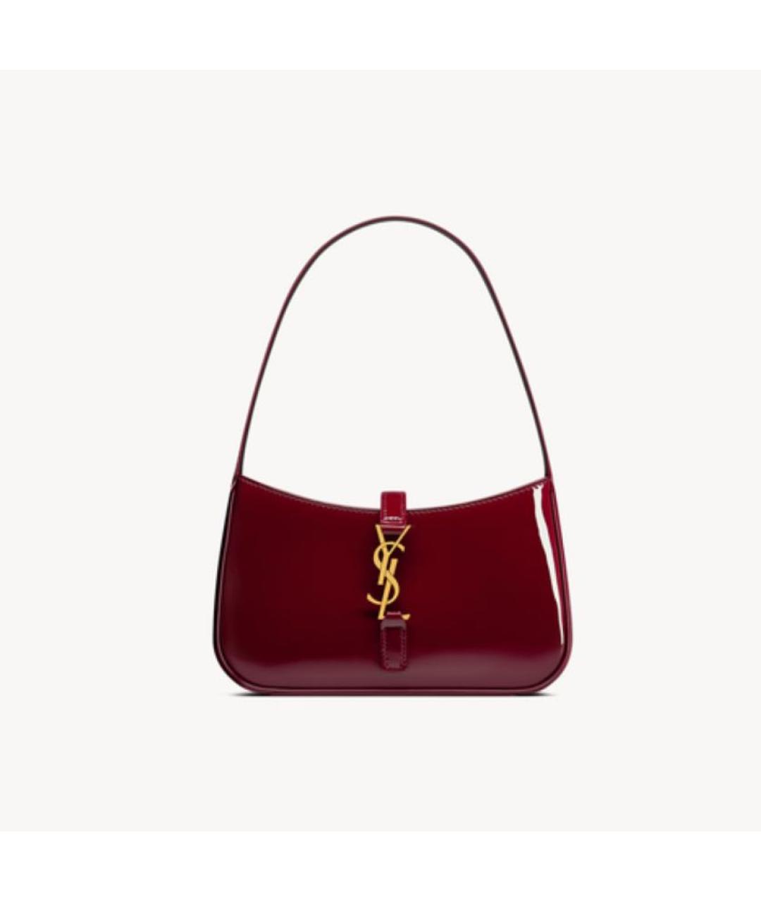 SAINT LAURENT Красная сумка с короткими ручками из лакированной кожи, фото 7