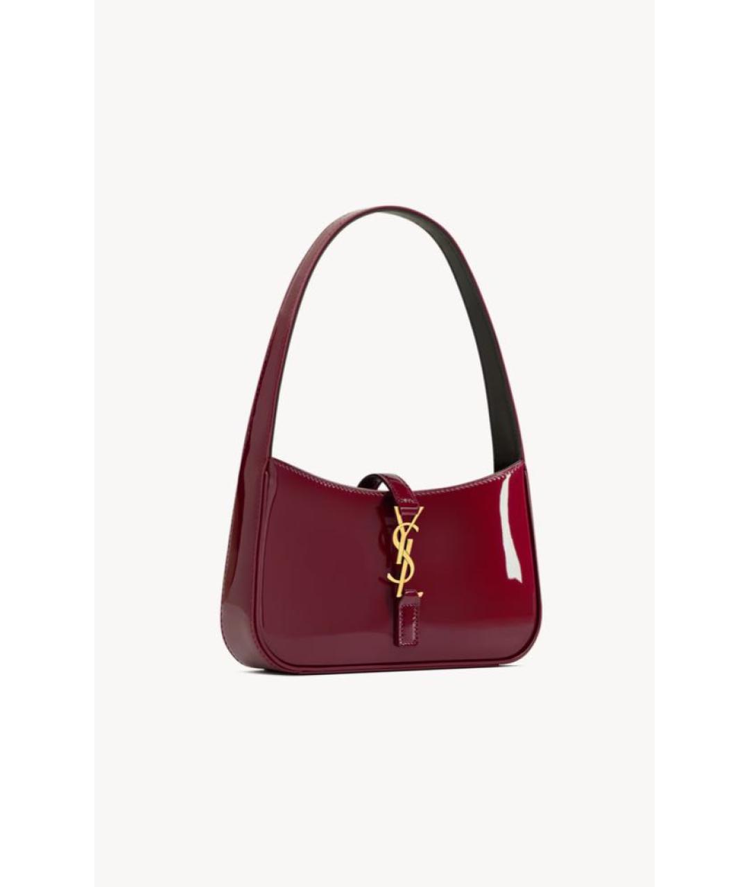 SAINT LAURENT Красная сумка с короткими ручками из лакированной кожи, фото 2