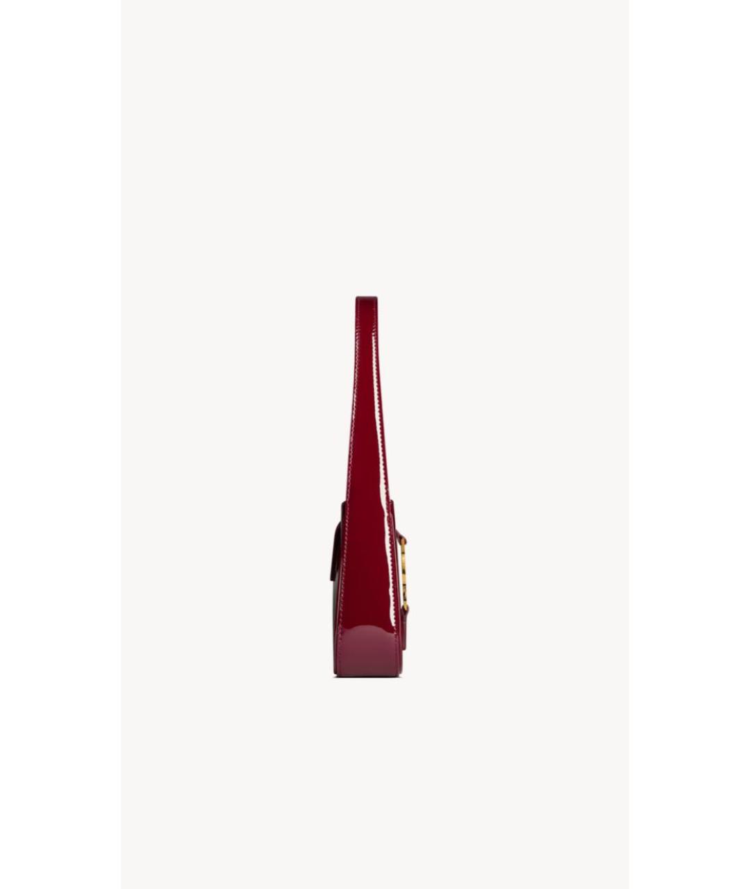 SAINT LAURENT Красная сумка с короткими ручками из лакированной кожи, фото 3
