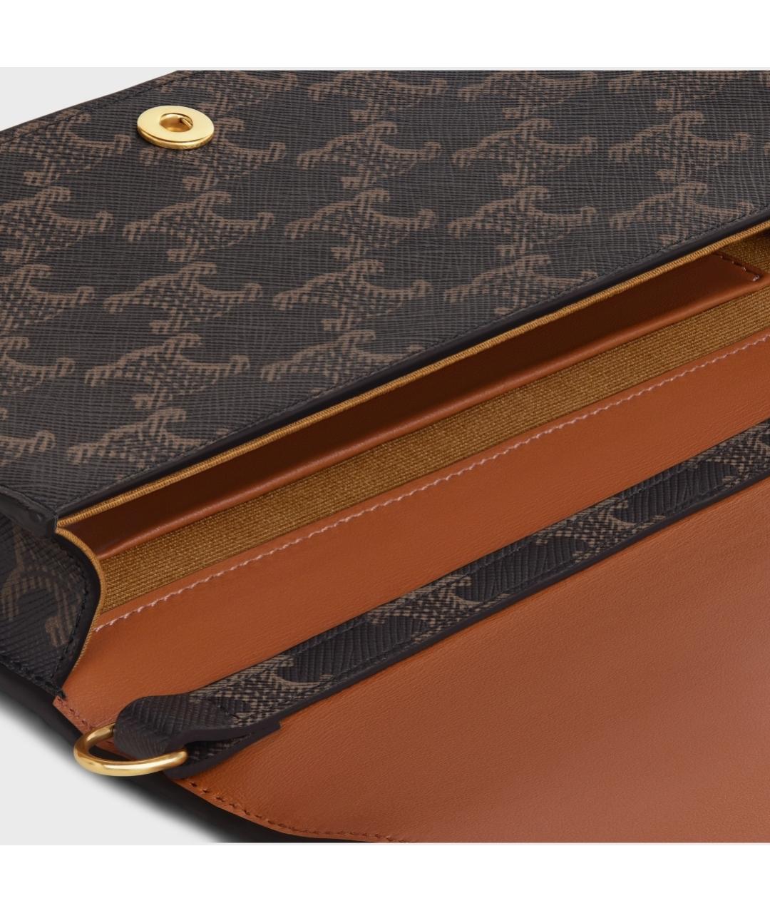 CELINE Коричневая тканевая сумка через плечо, фото 3