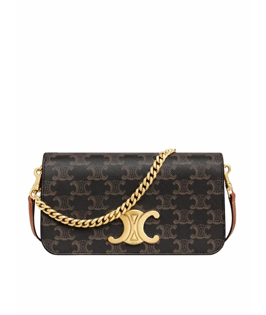 CELINE Коричневая тканевая сумка через плечо, фото 1