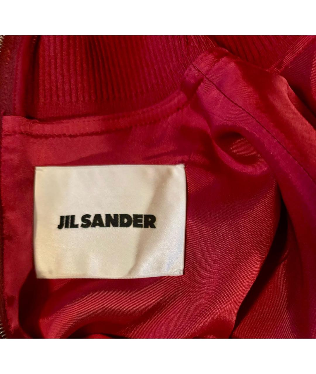 JIL SANDER Бордовое вискозное повседневное платье, фото 4