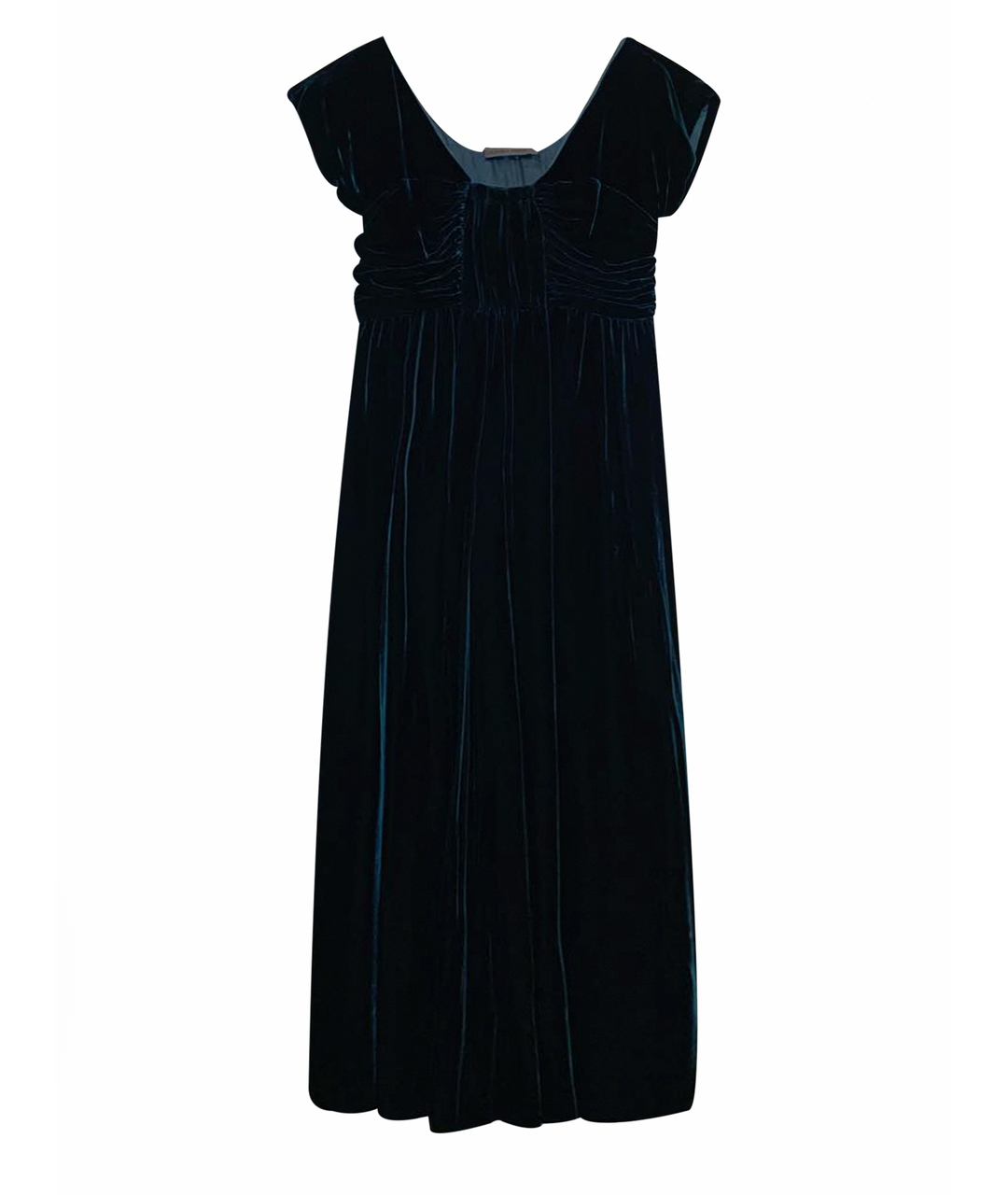 ALBERTA FERRETTI Зеленые бархатное вечернее платье, фото 1