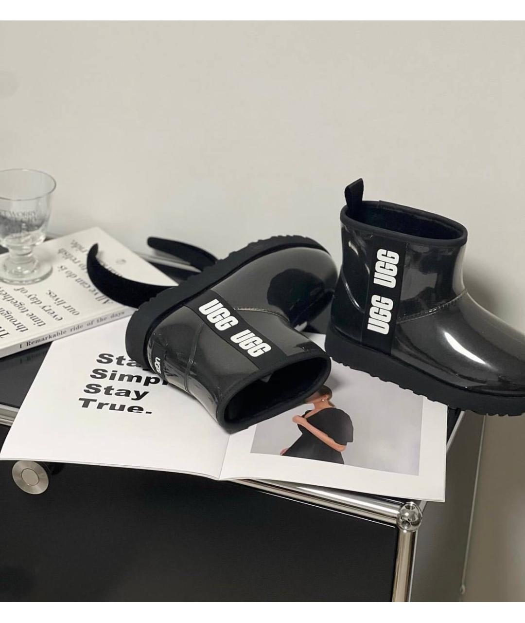 UGG AUSTRALIA Черные резиновые ботинки, фото 6