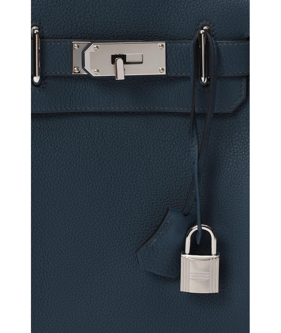 HERMES Синий кожаный портфель, фото 5