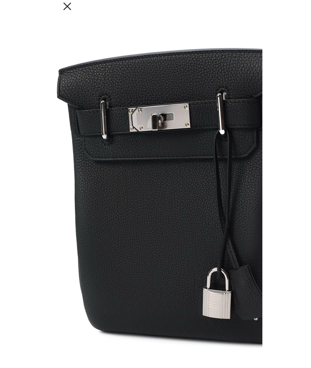 HERMES Черный кожаный портфель, фото 5