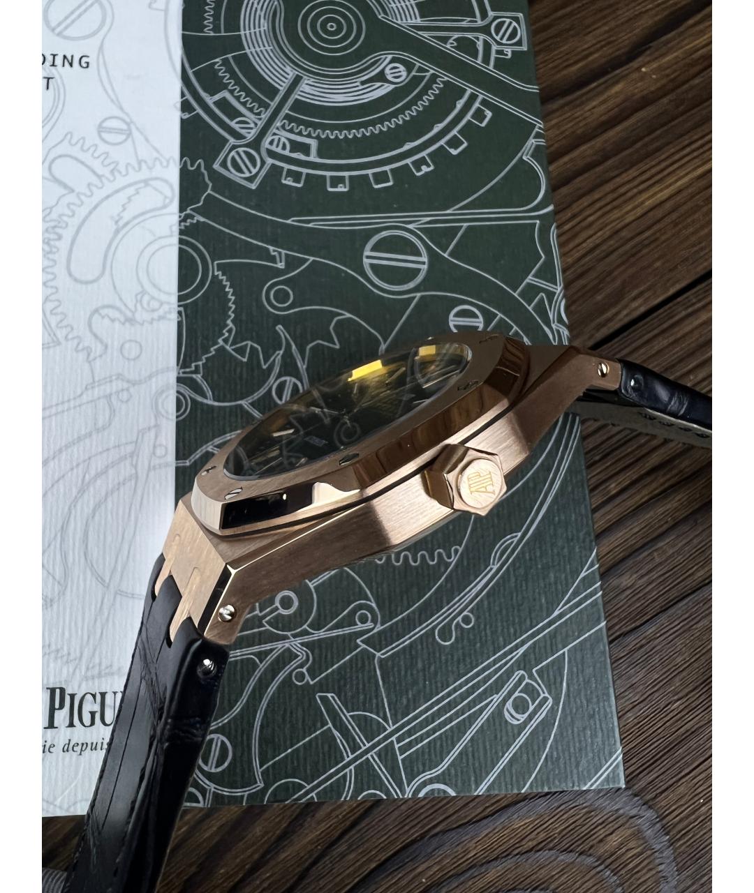 Audemars Piguet Черные часы из желтого золота, фото 5