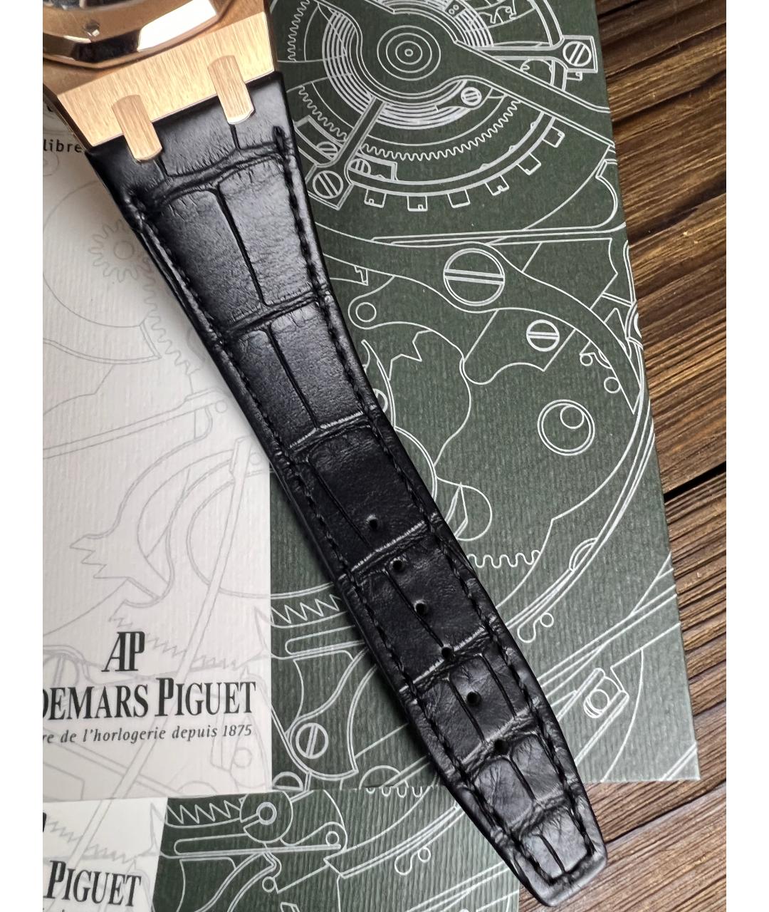 Audemars Piguet Черные часы из желтого золота, фото 6