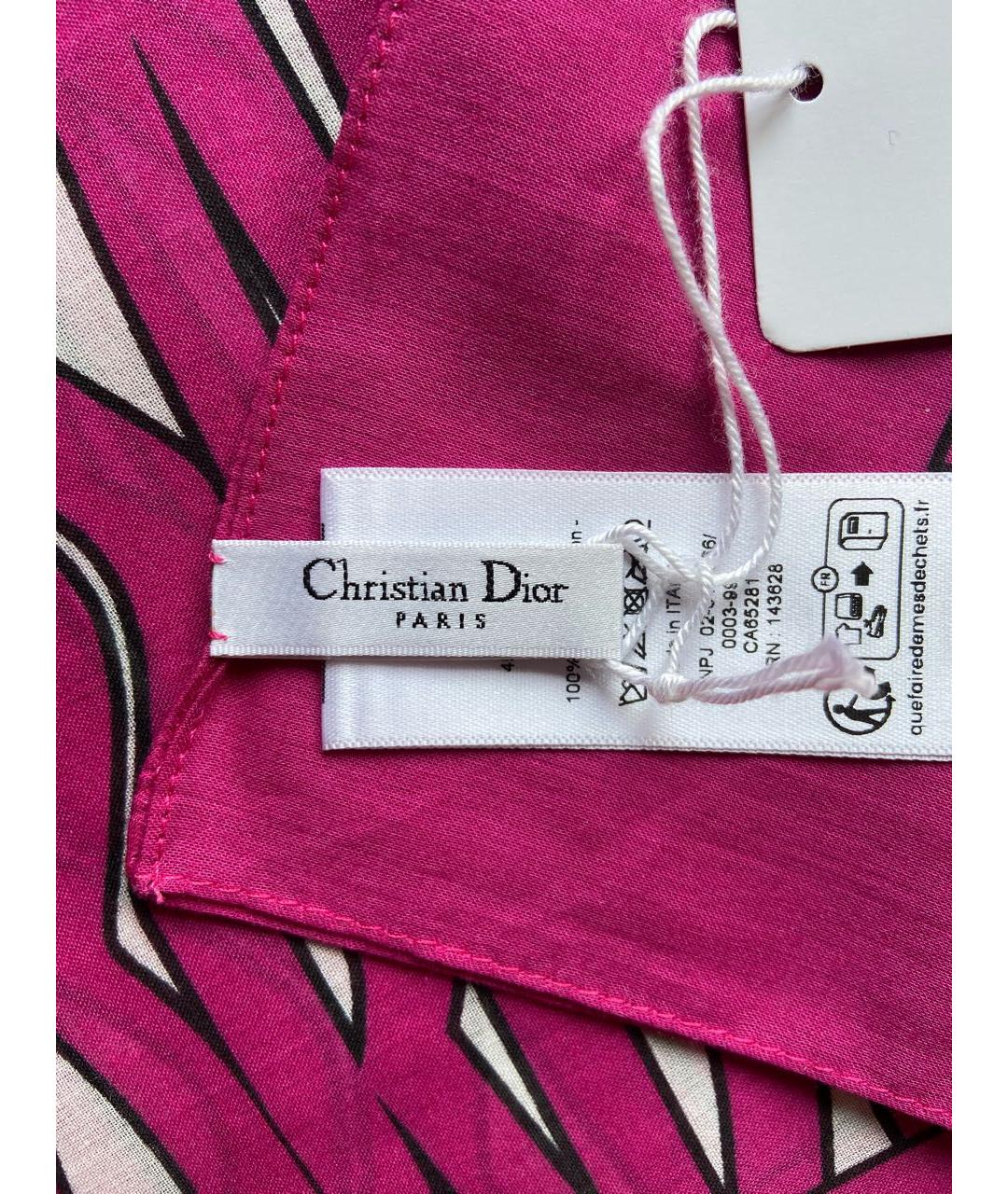 CHRISTIAN DIOR Фуксия хлопковое парео, фото 4