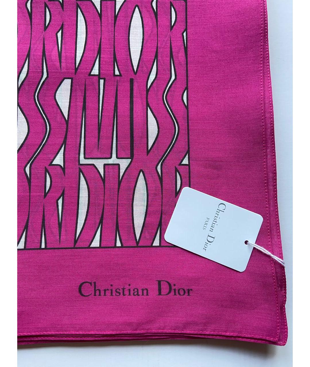 CHRISTIAN DIOR Фуксия хлопковое парео, фото 3