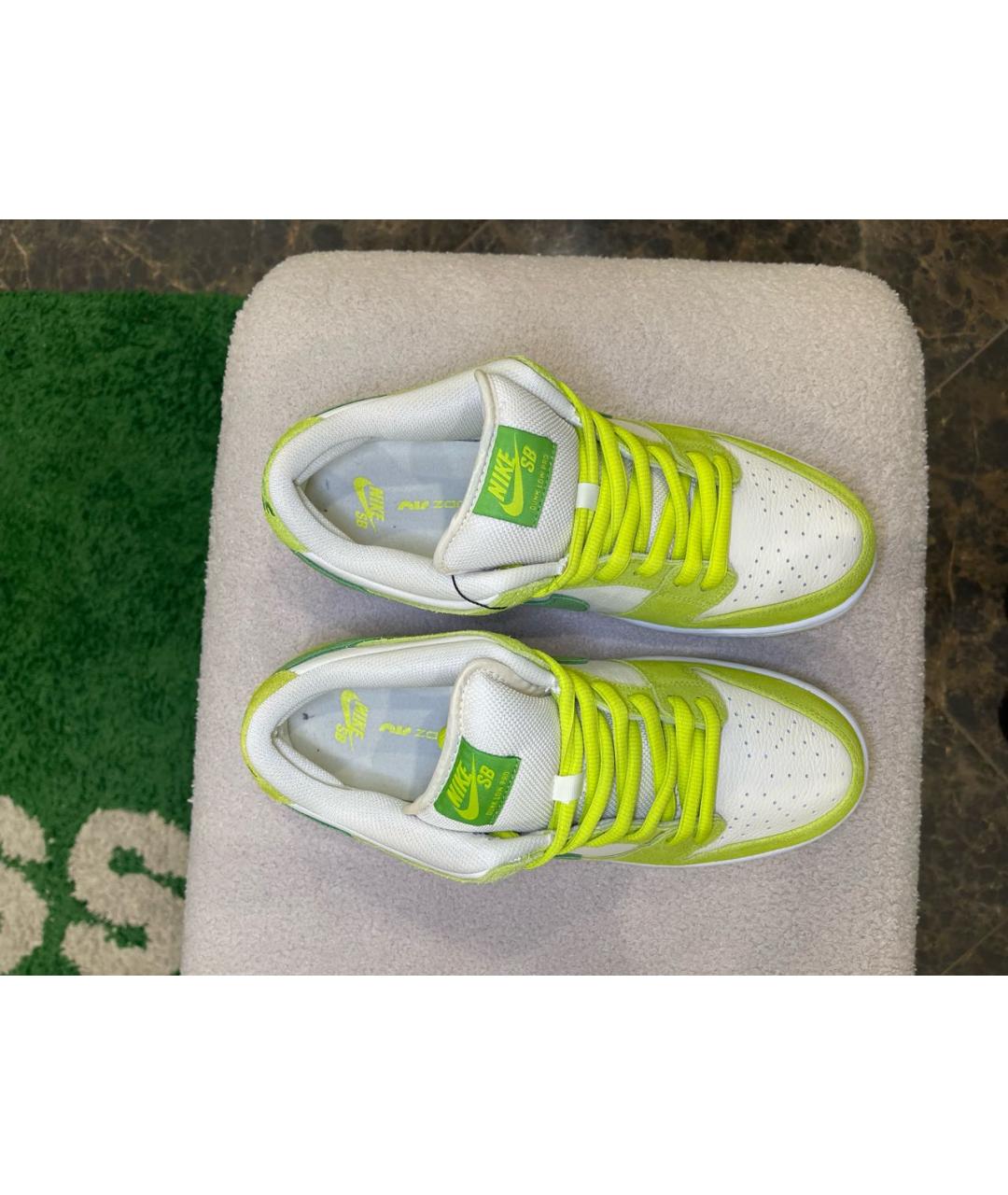 NIKE Салатовые замшевые низкие кроссовки / кеды, фото 3