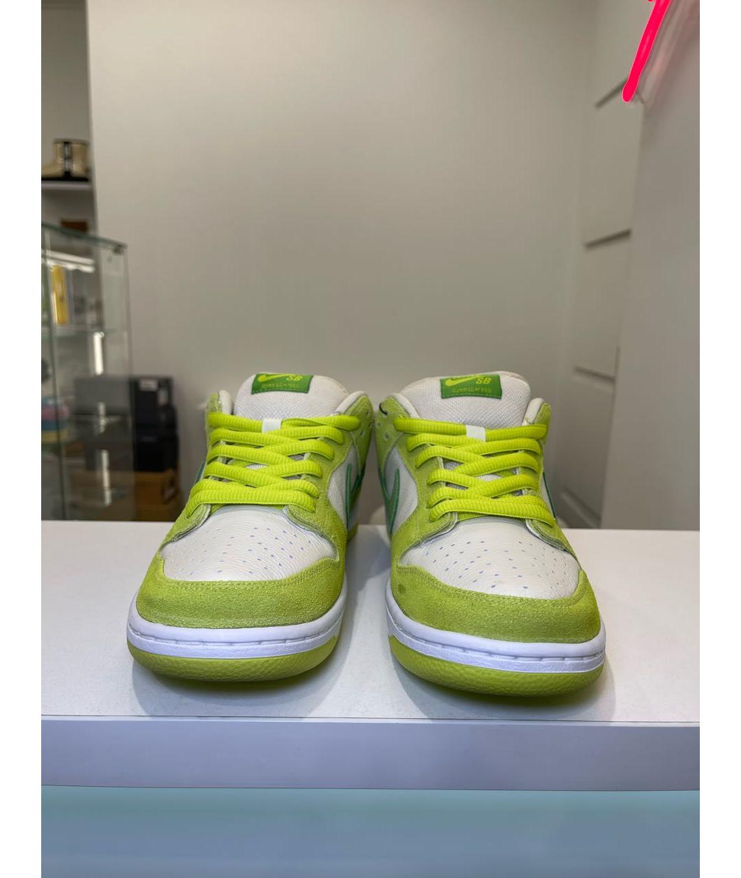 NIKE Салатовые замшевые низкие кроссовки / кеды, фото 2