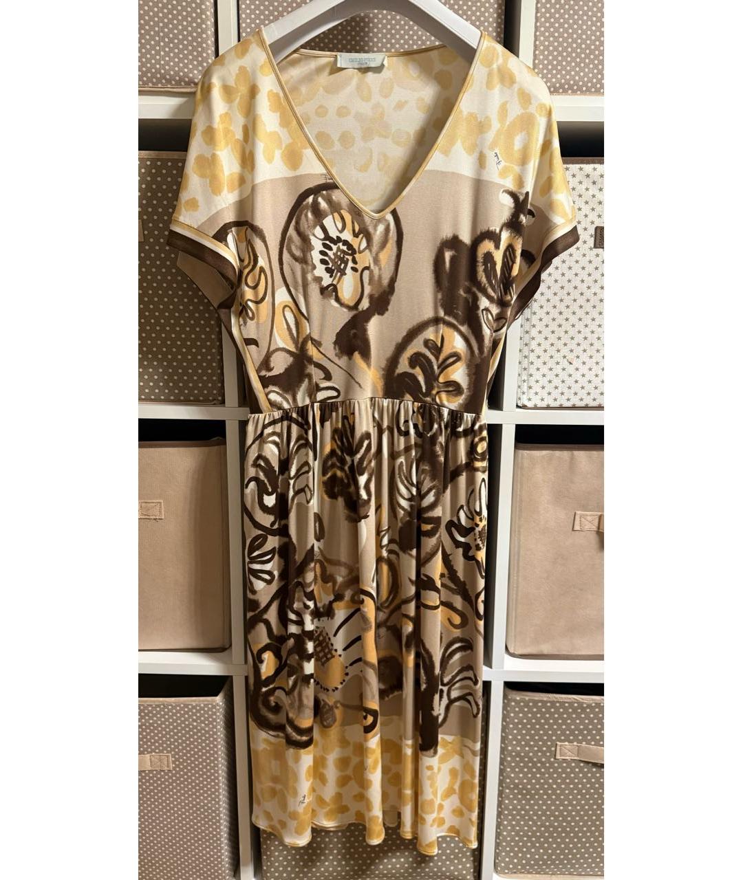 EMILIO PUCCI Мульти шелковое повседневное платье, фото 7